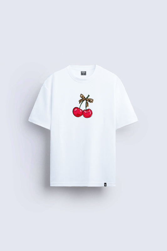 minimal baskılı beyaz oversize tişört