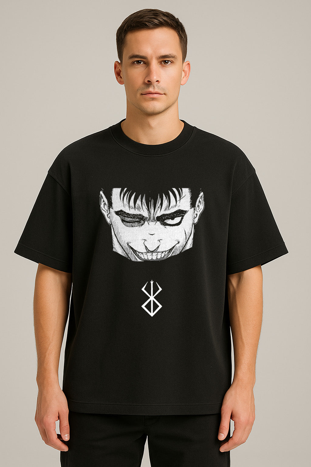 anime baskılı oversize tişört