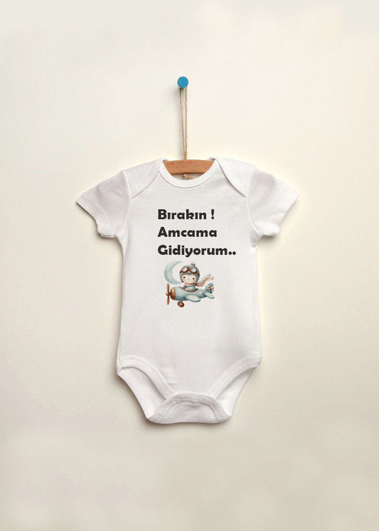 Amca baskılı bebek zıbın