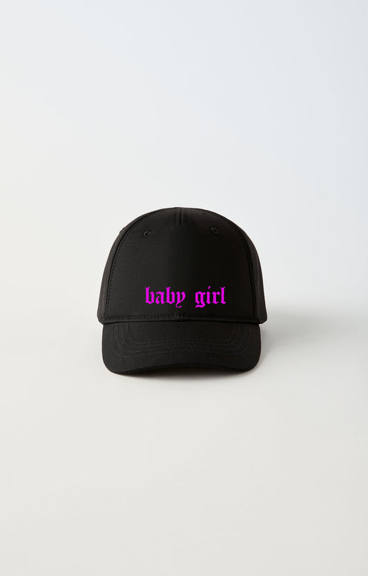 Baby Girl Baskılı Baskılı Ayarlanabilir Siyah Şapka