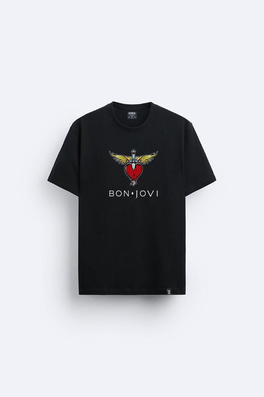 Bon Jovi baskılı regular tişört
