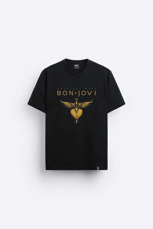 Bon Jovi baskılı regular tişört