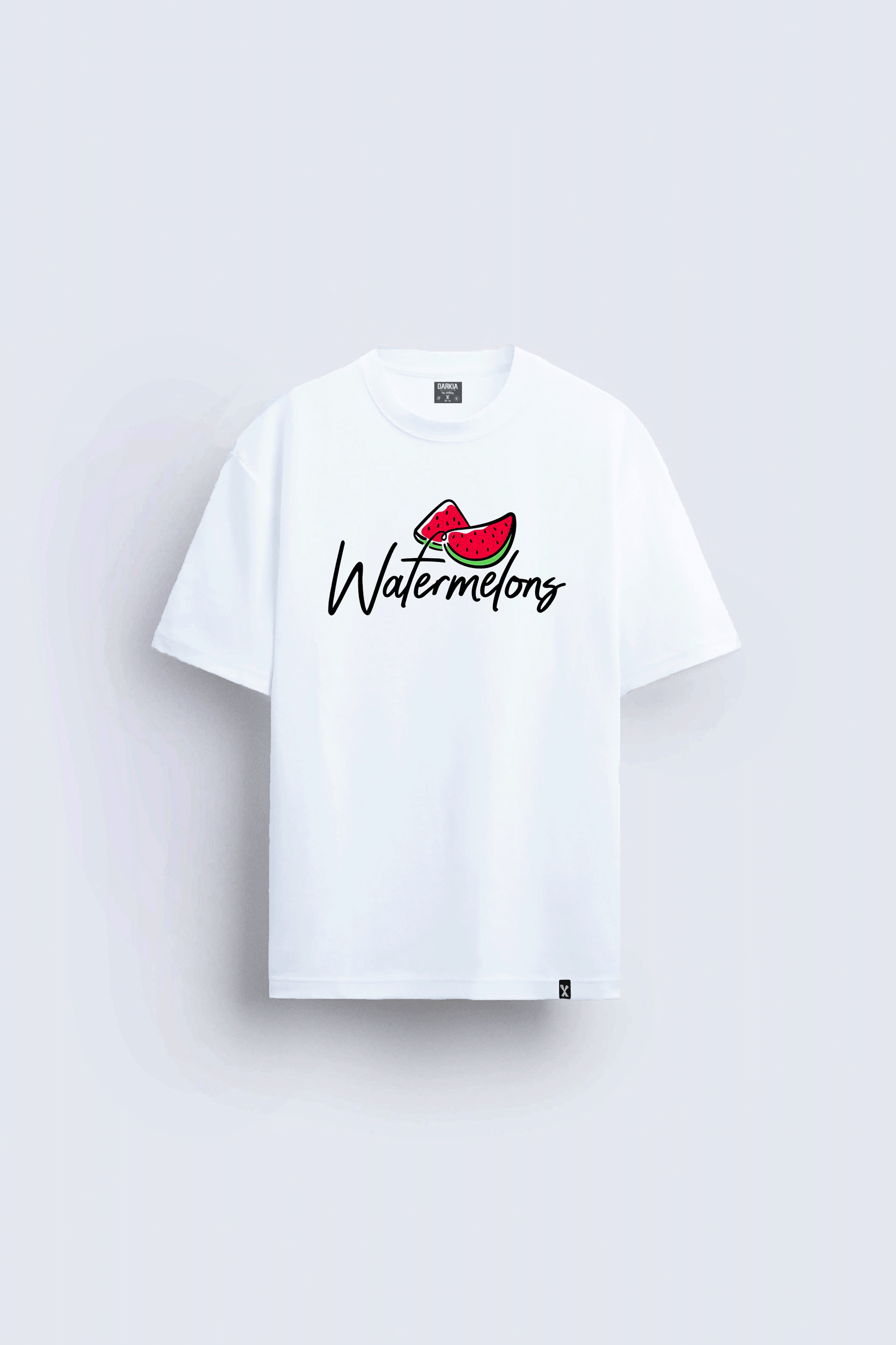 watermelon baskılı oversize beyaz tişört