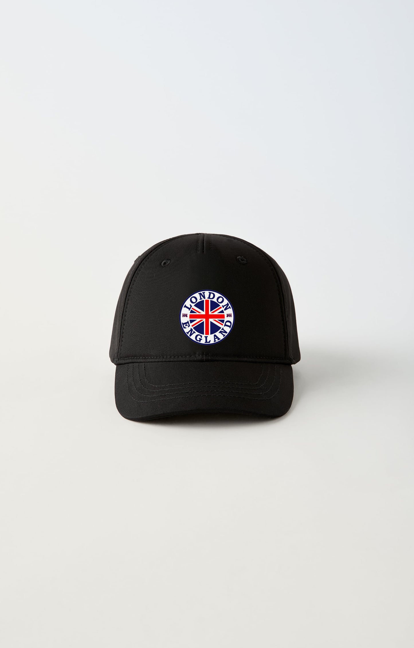 London Şehir Baskılı Ayarlanabilir Siyah Şapka