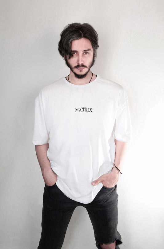 Matrix baskılı oversize tişört