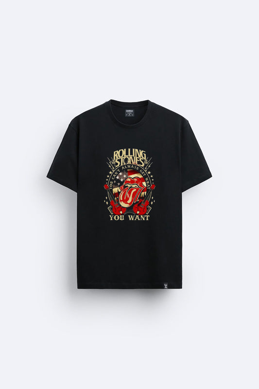 Rolling stones baskılı regular tişört