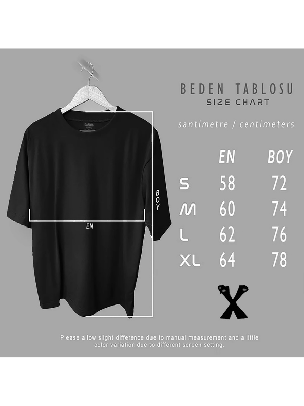 Kungfu panda baskılı oversize tişört