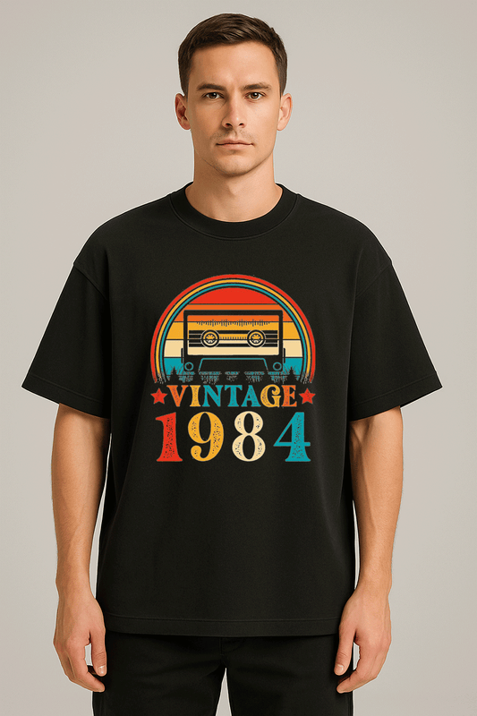 vintage baskılı oversize tişört